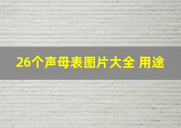 26个声母表图片大全 用途